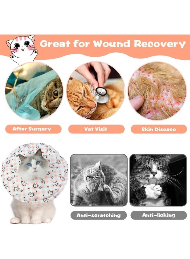 Small Cat Cone Collar Anti-lick Kitten Cone Soft Pet Recovery Collar with Adjustable Neck Elizabeth Cat Neck Collar After Surgery Healing Protective Collar for Cat Puppy Dog Rabbit - Pink - Image 5